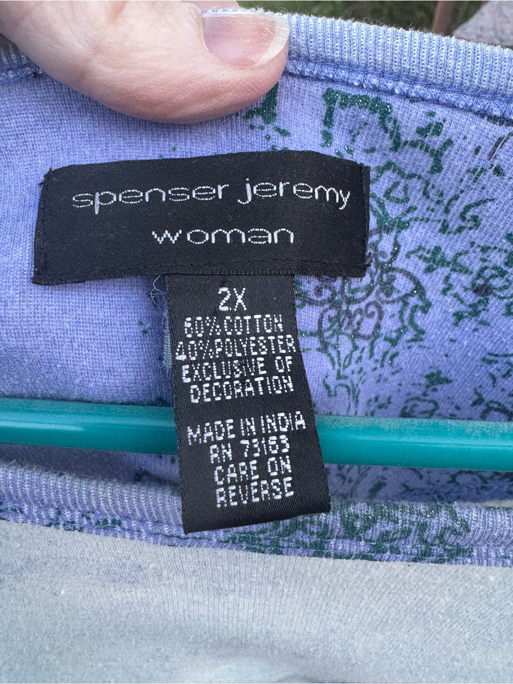 Spenser Jeremy Lavender Floral Scoop-Neck Long Sleeve Top - Picture 11 of 12